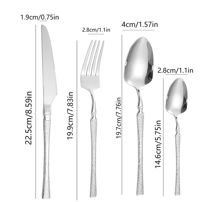 4 / 16 / 32 Piece Stainless Steel Tableware Set For Parties And Restaurants
