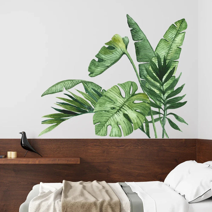 Tropical Green Turtle Leaf Wall Stickers For Room Decor Realistic & Stylish