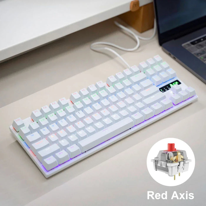 Colourful Wired Mechanical Keyboard 10 Lighting Options Windows Compatible
