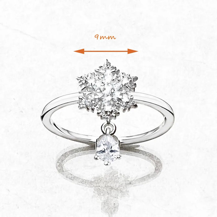 925 Sterling Silver Snowflake Ring Romantic Gift