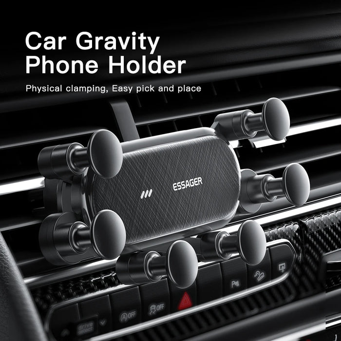 Six Points Gravity Car Phone Holder Air Vent Clip Gps Mount Stand For Iphone 14 Samsung Xiaomi Smartphone Holder Support