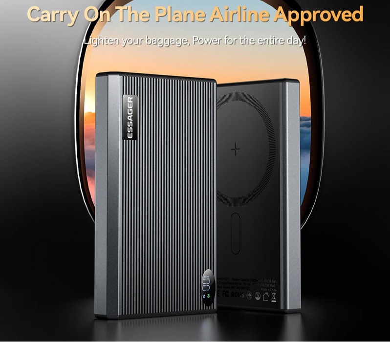 Thin Magnetic Power Bank 20W 10000Mah Led Portable Wireless Fast Charging External Battery For Iphone 16 15 For Magsafe