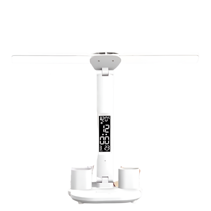 Rechargeable Led Desk Lamp With Dimmable Clock