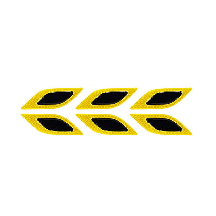 6Pcs Reflective Carbon Fiber Sticker For Car Safety