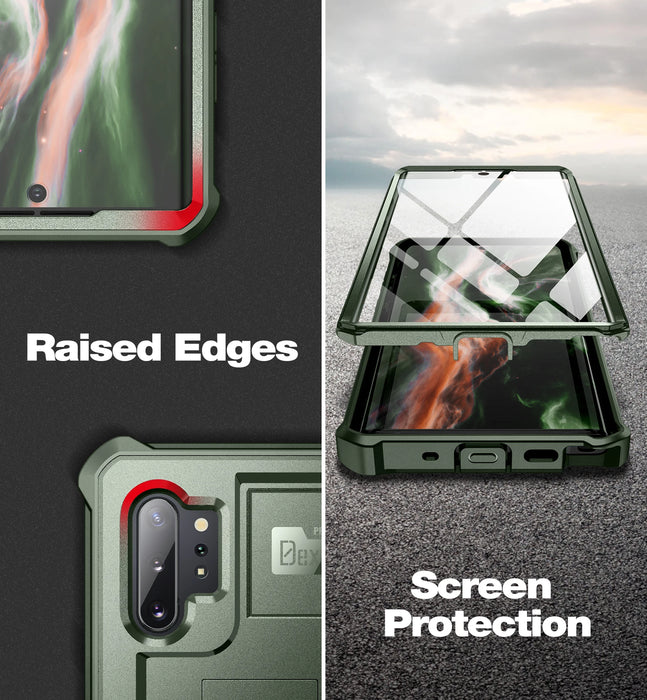 For Samsung Galaxy Note 10+Plus Heavy Military Grade Bumper Shockproof Protective Holder Case With Built In Screen Protector