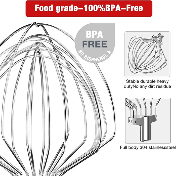 Kn211Ww 11-Wire Whip For Kitchenaid Stand Mixer Stainless Steel Whisk Attachment For 7 Quart Tilt-Head Lift Stand Mixer