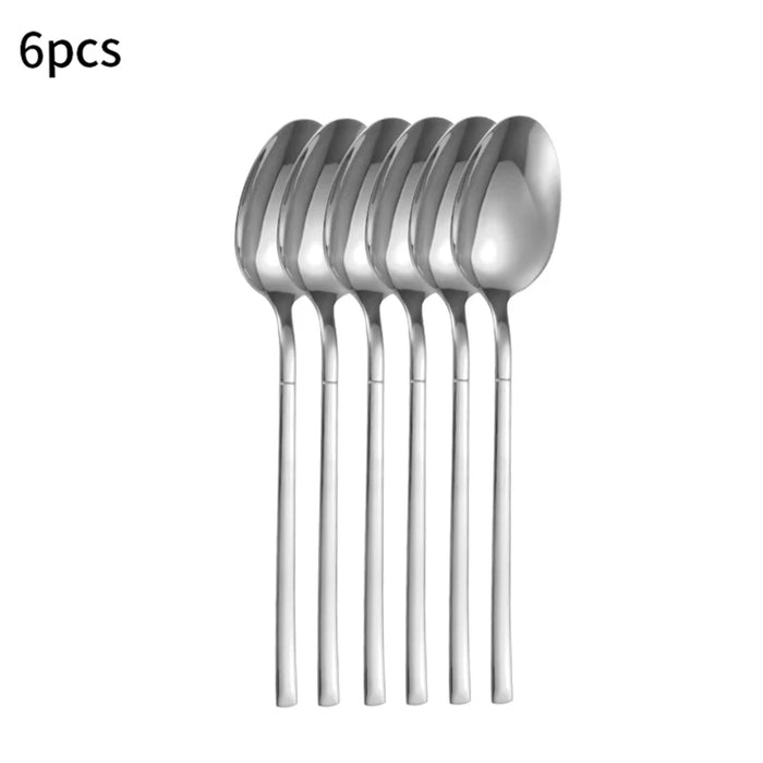 6 / 30 Piece Stainless Steel Tableware Set High End Silver Cutlery For Kitchen & Restaurant