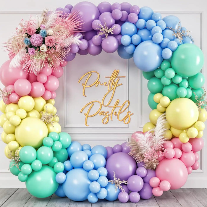 Mixed Size Soft Colour Balloon Garland Set & Balloon Arch Easter Spring Rainbow Party Balloons Unicorn Balloons For Parties