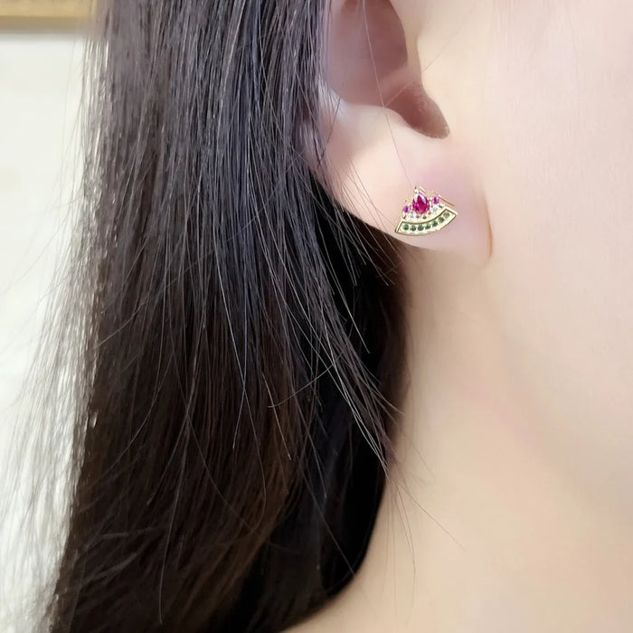 925 Sterling Silver Boho Watermelon Studs Sweet & Stylish Gift