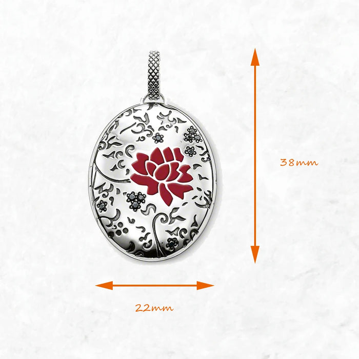 925 Sterling Silver Summer Red Rose Locket Romantic Gift For Her