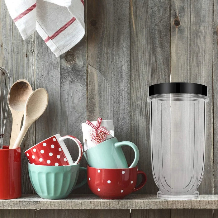 2 Pieces Black Plastic Cup Stay Fresh Lid Compatible With Magic Bullet 250W Mb1001