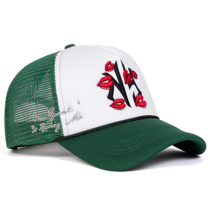 Embroidered Lips Baseball Cap Adjustable Sun Hat For Spring / Summer