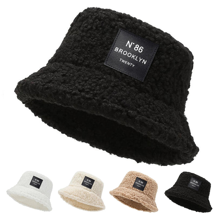 Brooklyn Label Lambhair Bucket Hat Unisex Sunscreen Cap