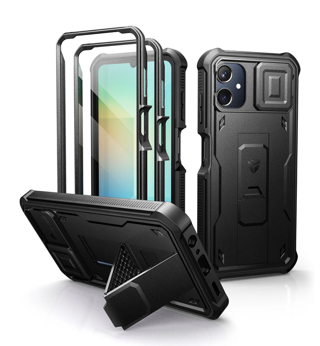 For Samsung Galaxy A06 6.7 Inch Heavy Duty Military Grade Shockproof Phone Case With Screen Protector Camera Case Kickstand