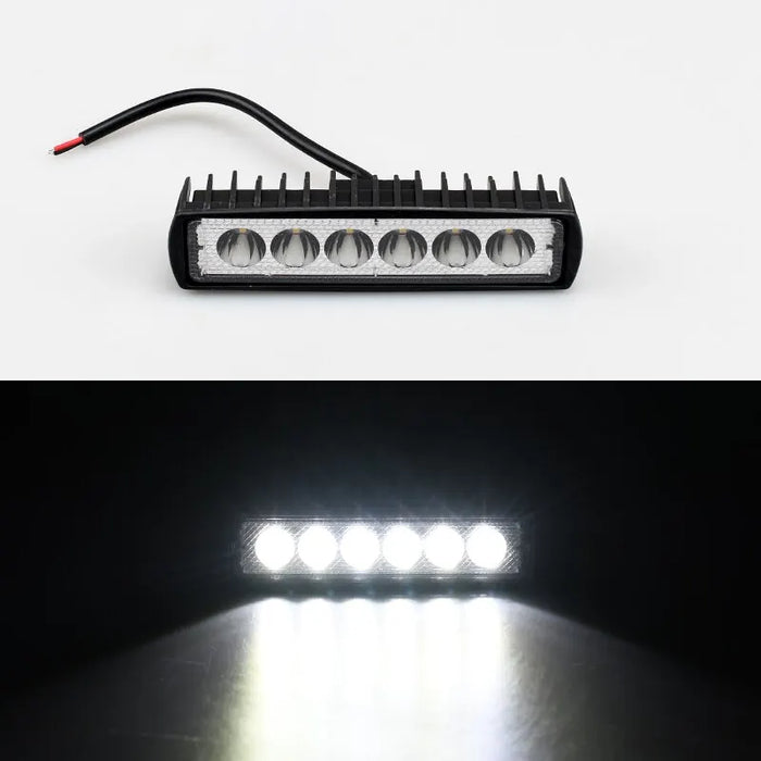 6 Led Offroad Work Light 12V Flood Beam For Jeep Atv Suv 4X4