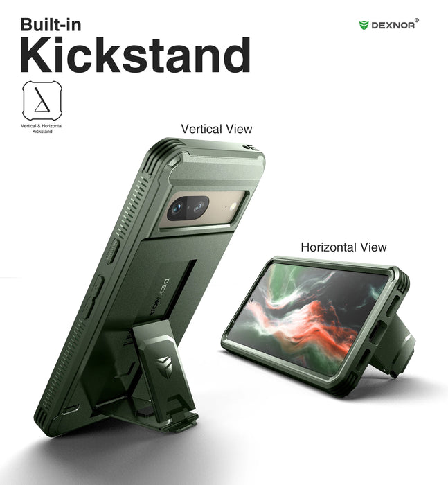 For Google Pixel 7 2022 Full Body Bumper Military Grade Armor Shockproof Shell Case Holder With Built In Screen Protector