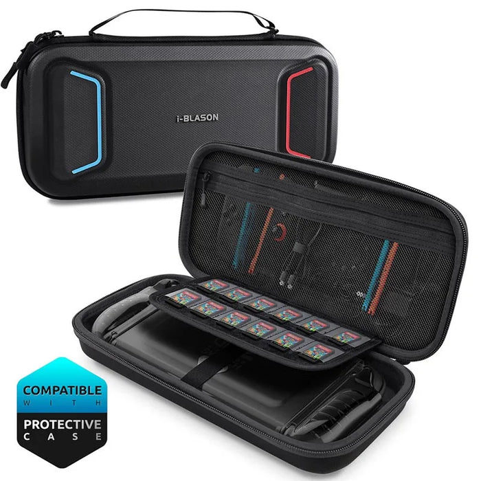 For Nintendo Switch 2 / Switch 1 / Oled Large Capacity Waterproof Hard Shell Case With 12 Game Card Slots