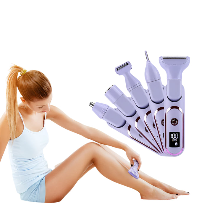 5 In 1 Rechargeable Epilator For Women Hair Removal For Eyebrows Underarms Bikini Legs
