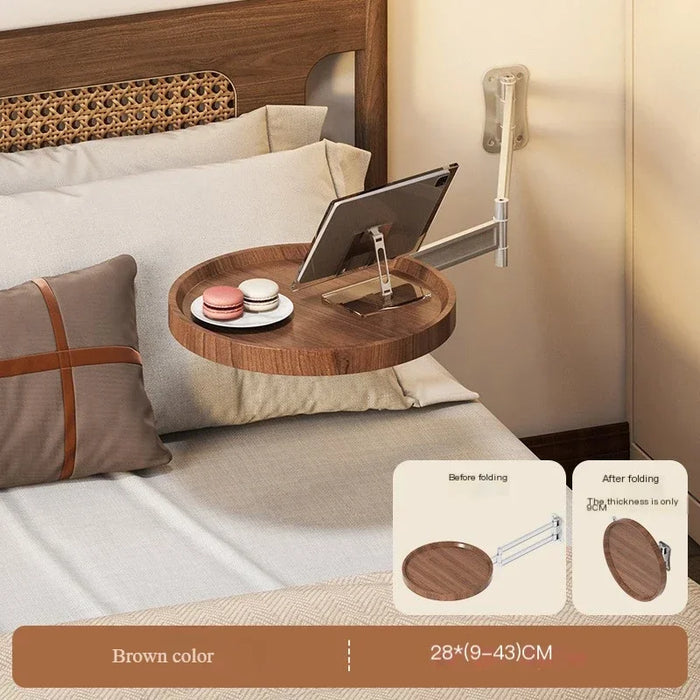 Compact Wall Mounted Bedside Table With Storage Shelves