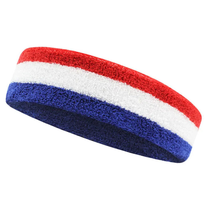 Moisture Wicking Sports Headband Terry Cloth Sweat Band For Tennis Basketball Football