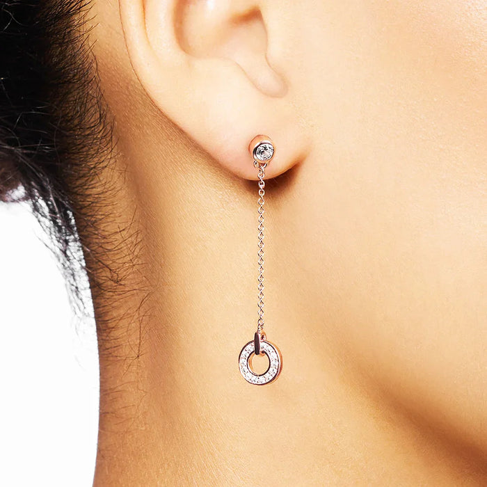 925 Sterling Silver Romantic Gift Rose Gold Drop Earrings