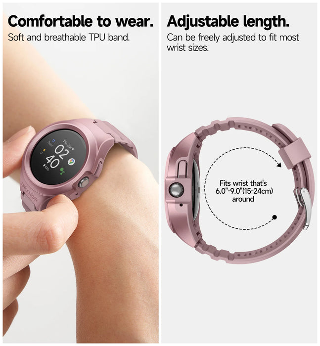 For Google Pixel Watch 41Mm Raised Bezel Rugged Grade Shockproof Sport Band Case With Built In Adjustable Band