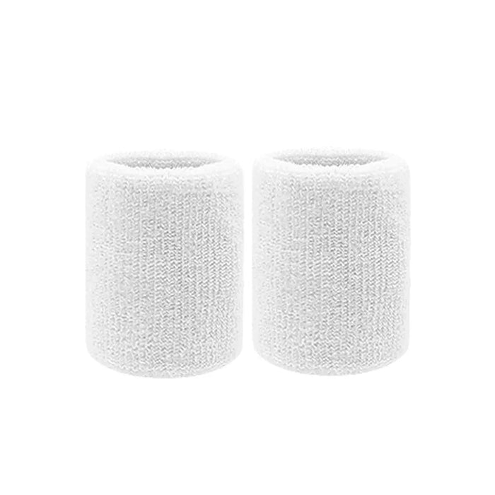 Pair of Sport Wristbands Cotton Sweatband For Tennis Basketball Running Gym