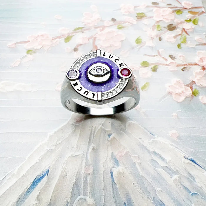 925 Sterling Silver Vintage Cosmic Talisman Signet Ring