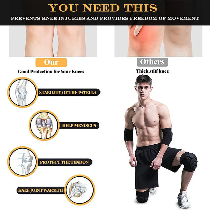 Pair of Anti Slip Knee Pads For Sports Thick Eva Foam