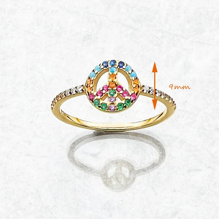 925 Sterling Silver Colourful Peace Gold Europe Style Fine Jewelry Women