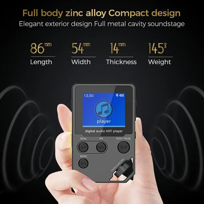 8Gb Bluetooth Mp3 Player Zinc Alloy Body Wireless Connection Fm Radio Voice Recorder