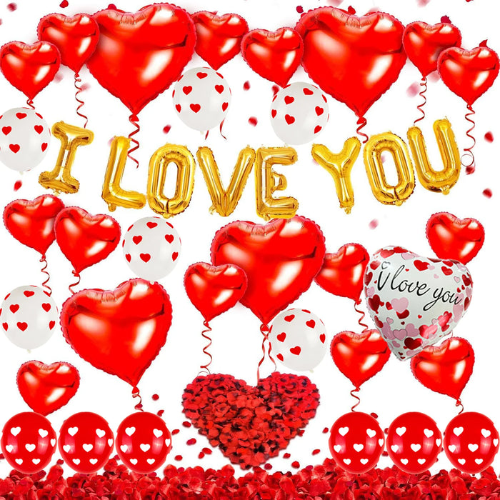 40 / 59 / 60 / 121 / 126Pcs Teddy Bear Red Heart Party Balloon Set Suitable For Valentine'S Day Mother'S Day Wedding Party Decoration