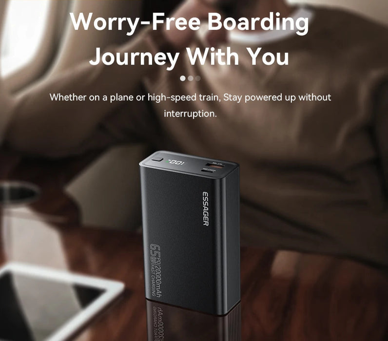 Power Bank 20000Mah Portable Pd 65W Fast Charging Mobile Phone External Battery Powerbank For Phone Laptop Tablet Mac