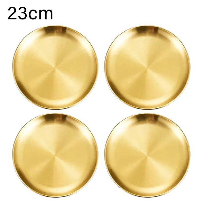 4 Piece Stainless Steel Bbq Plate Set For Meat Vegetables And Fruit