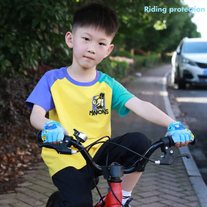 Child Cycling Gloves Half Finger Sports Gloves For Boys & Girls Fits Mountain Bikes & Skateboards Kids Bicycle Gloves