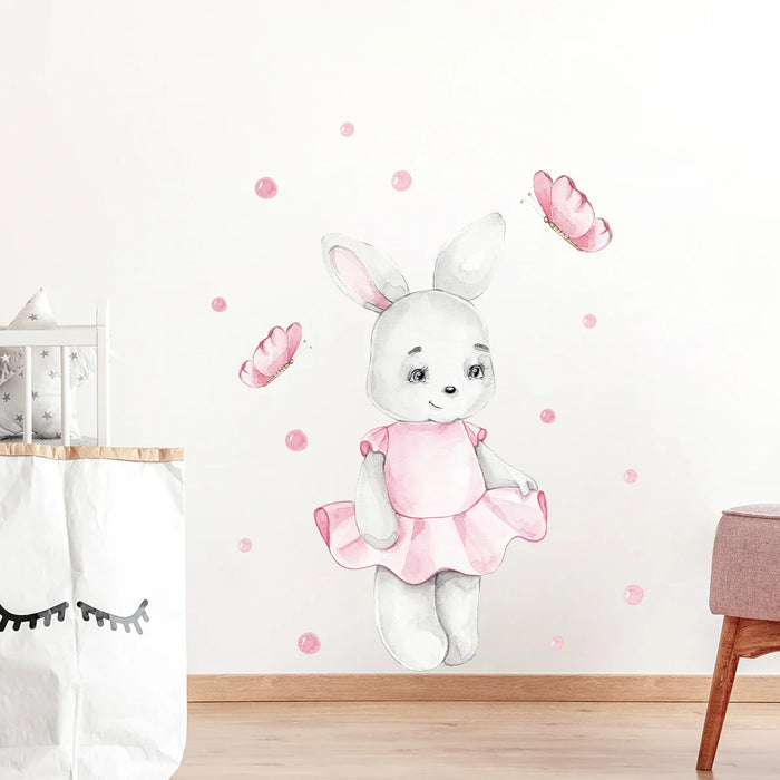 Adorable Rabbit Wall Sticker For Kids Room Decor
