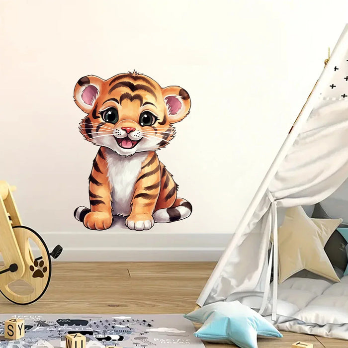 Watercolour Tiger Wall Decals For Kids Room Decor
