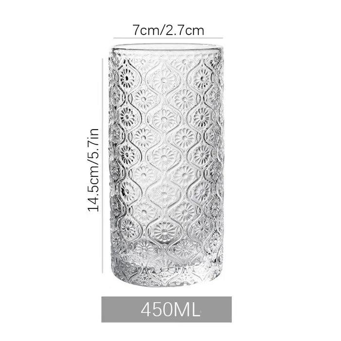 Striped Glass Cup For Coffee Juice Or Milk Perfect For Cafes Hotels And Parties