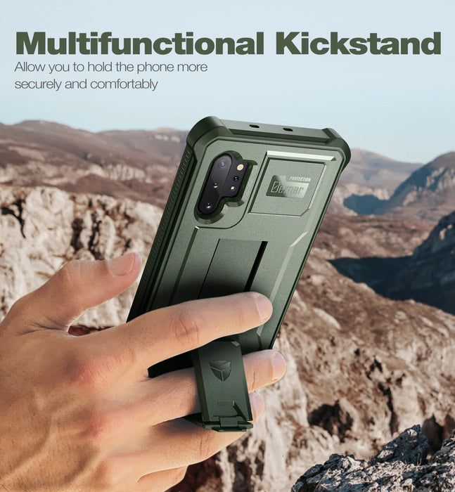 For Samsung Galaxy Note 10+Plus Heavy Military Grade Bumper Shockproof Protective Holder Case With Built In Screen Protector