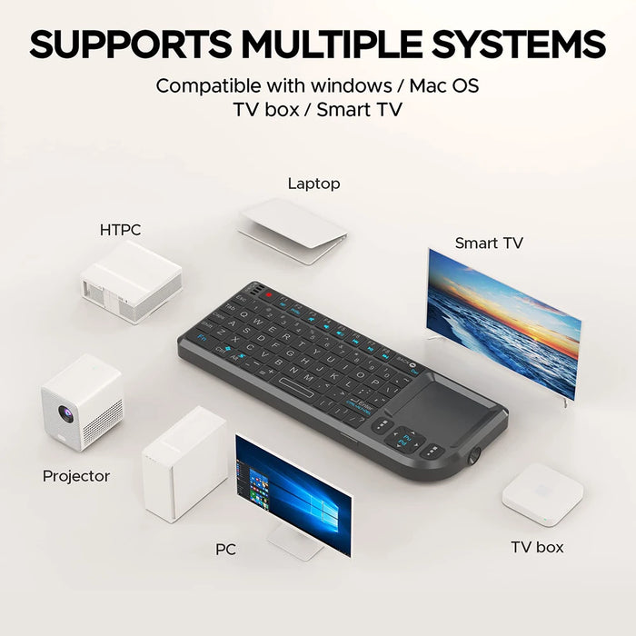 2.4G Mini Wireless Keyboard A8 - 7 Colour Backlit Touchpad Air Mouse For Android Tv Box