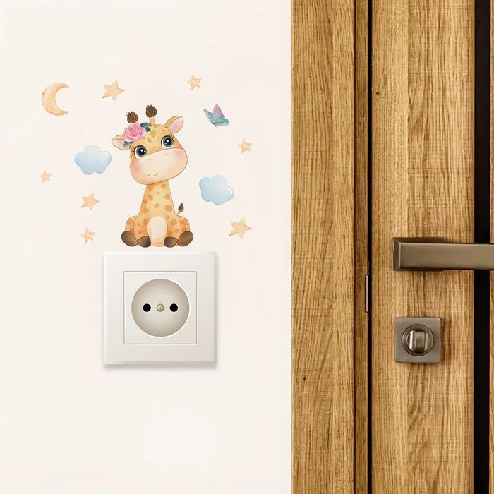 Adorable Giraffe Switch Sticker For Kids Room Decor
