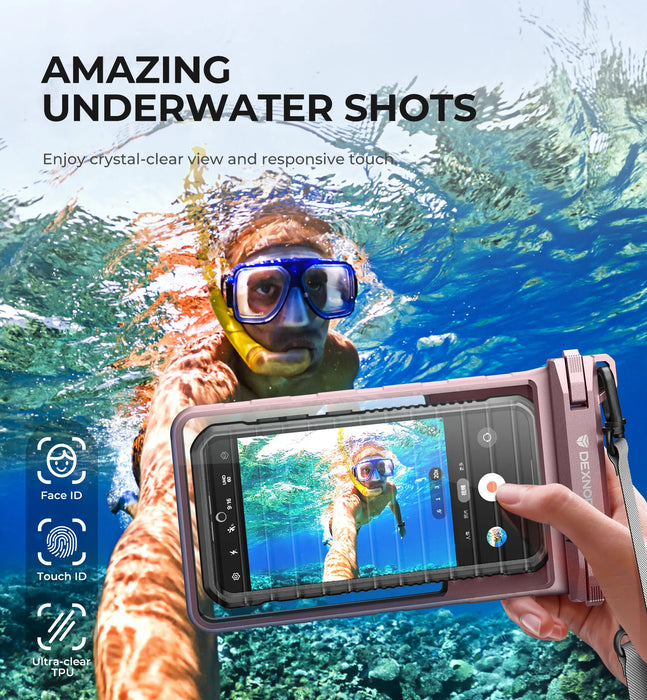 Ip68 Waterproof Phone Pouch 7.0 Inch With Adjustable Double-Hook Lanyard