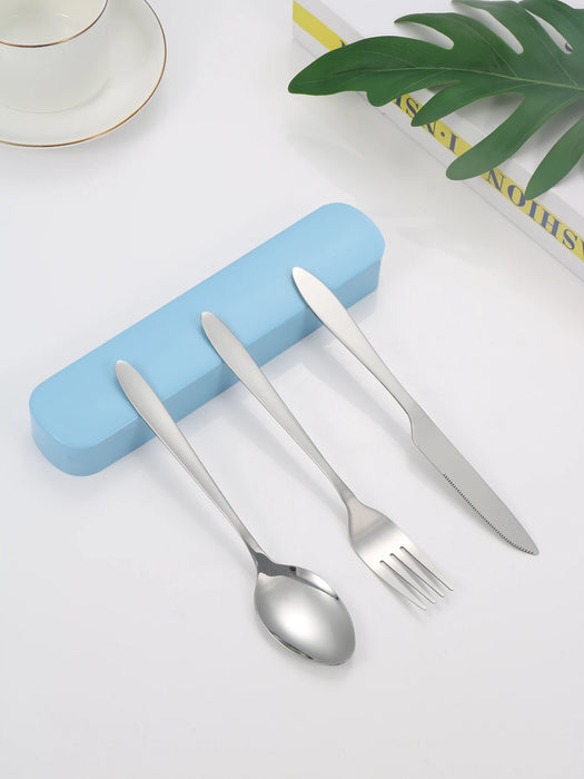 3 Piece Portable Student Dining Set With Case