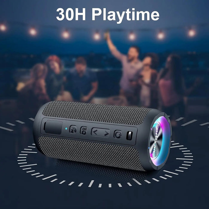 Portable Bluetooth Speaker 24W Ipx7 Waterproof Hifi Stereo 30H Playtime