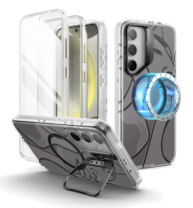 For Samsung Galaxy S24 Plus Full-Body Dual Layer Rugged Shockproof Magnetic Magsafe Compatible Case With Camera Stand