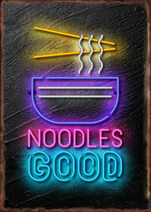 Retro Neon Food Sign Fast Food French Chips Fine Wine Coffee Shop Art