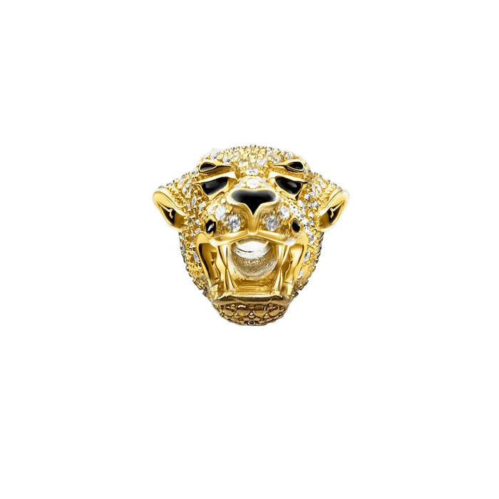 925 Sterling Silver Golden Tiger Bead Luxury Summer Charm For Jewelry Making