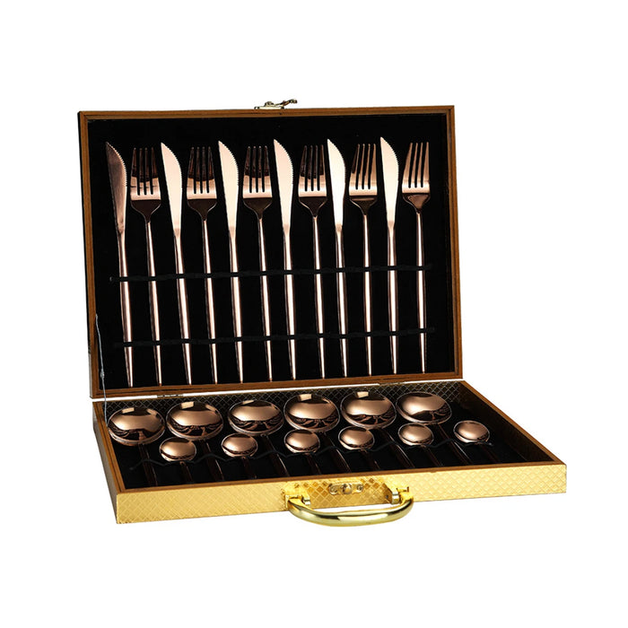 24 Piece High Grade Stainless Steel Tableware Set In Gift Box