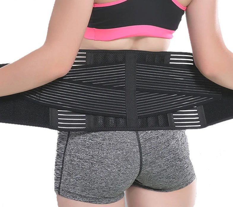 Lower Back Pain Relief Brace With 6 Springs Breathable Lumbar Support Belt For Work Unisex Fit