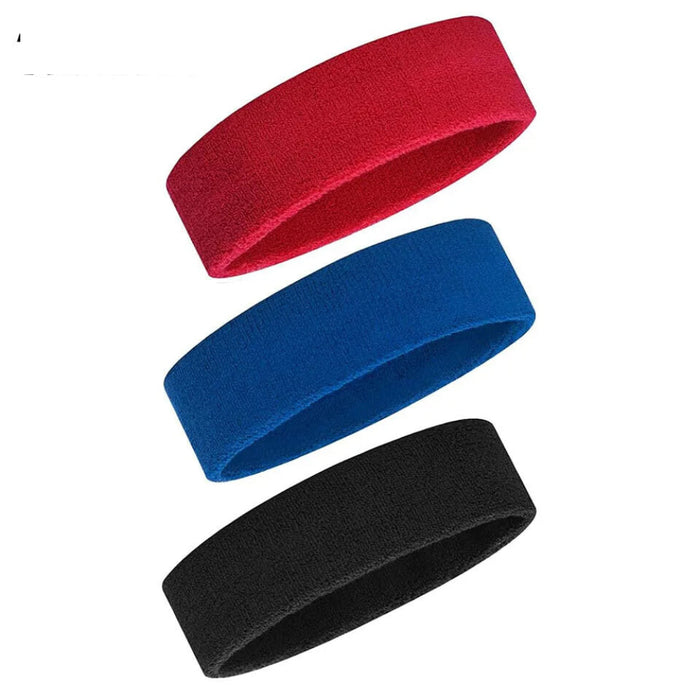3Pc Moisture Wicking Sports Headbands Sweatproof For Men & Women Tennis Basketball Running Gym